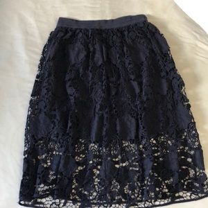 Ann Taylor Blue Lace Skirt